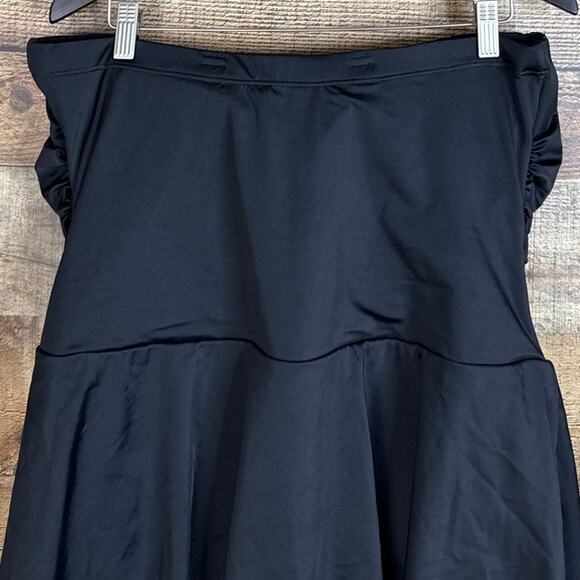 NEW Swimsuits For All Ruched Skirted Bandeau Swimdress Swimsuit Black Size 18 - Picture 8 of 14